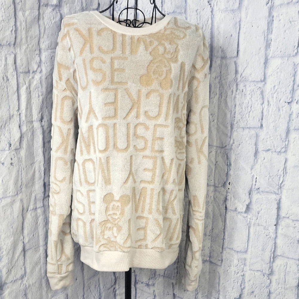 Disney Cream‎ and Tan Cozy Sweatshirt
